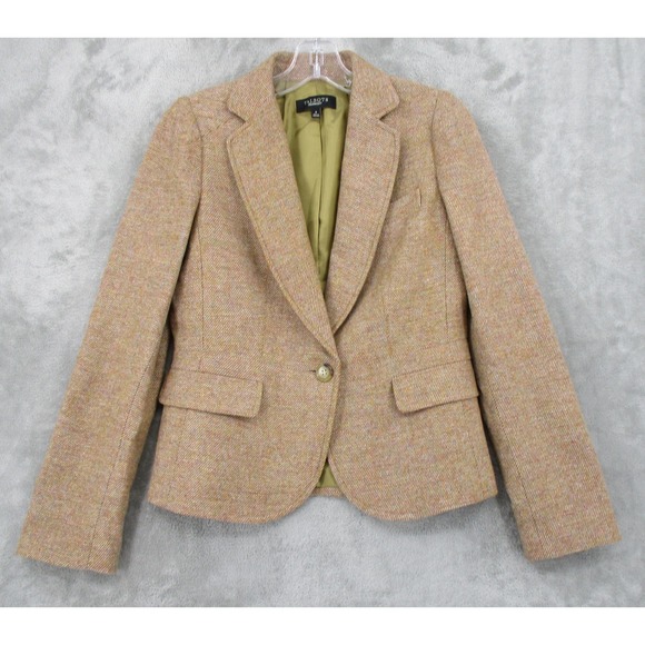 Talbots Blazer 6 Brown Wool Blend Button Career Office Lightweight All Season - Picture 1 of 12